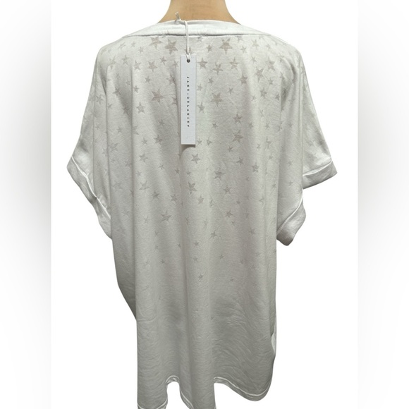 Jane & Delancey Women's Blouse Top w/ Stars Short Sleeve Plus Size 3X White NWT. - Picture 3 of 13